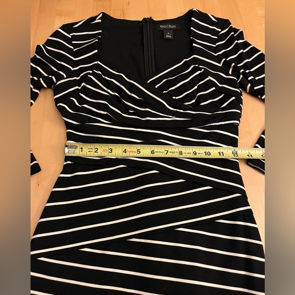 White House Black Market Slimming Striped Bandage Dress Black & White Size 2 - Picture 11 of 13